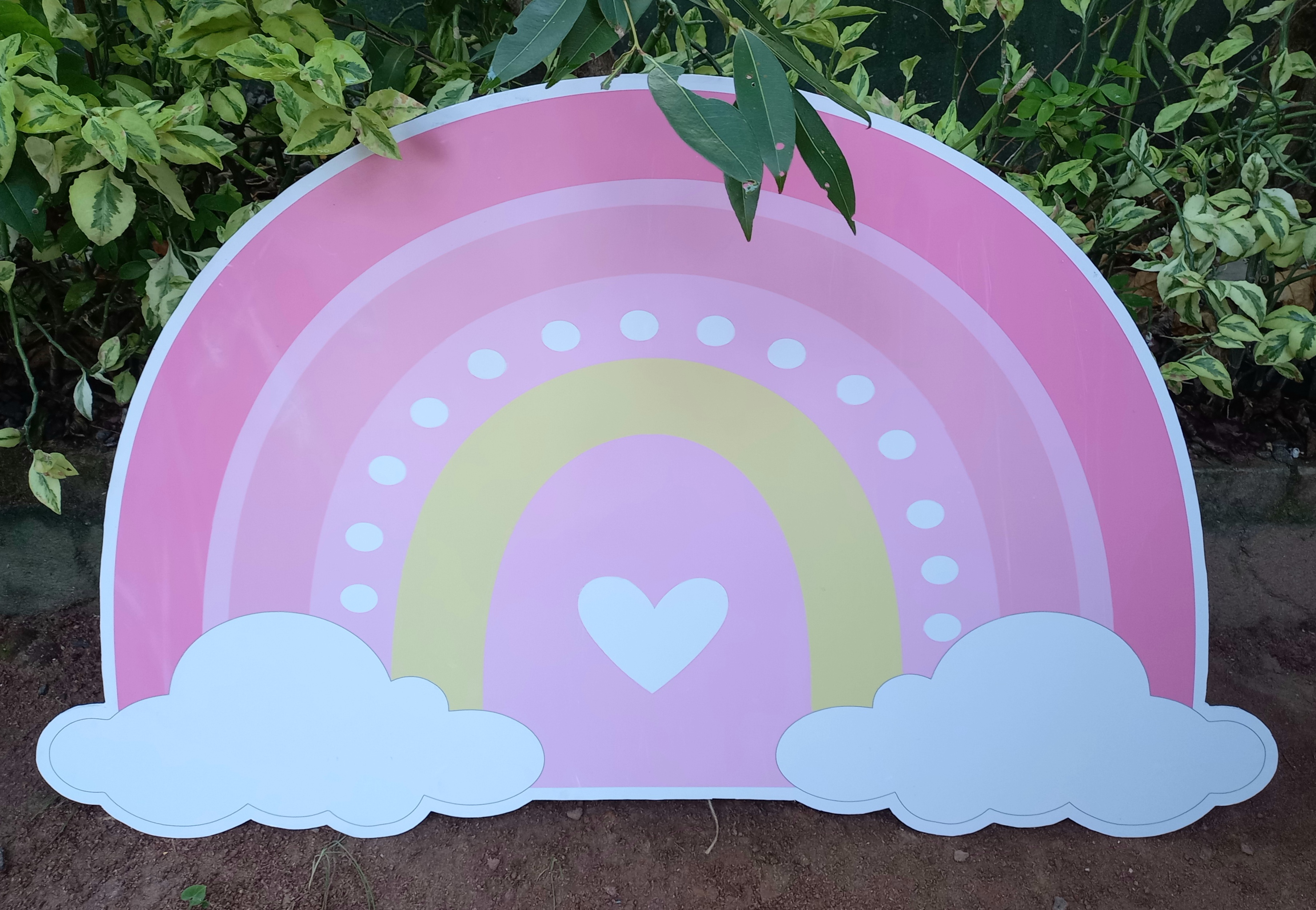 rainbow cutout pink yellow- no support - no support