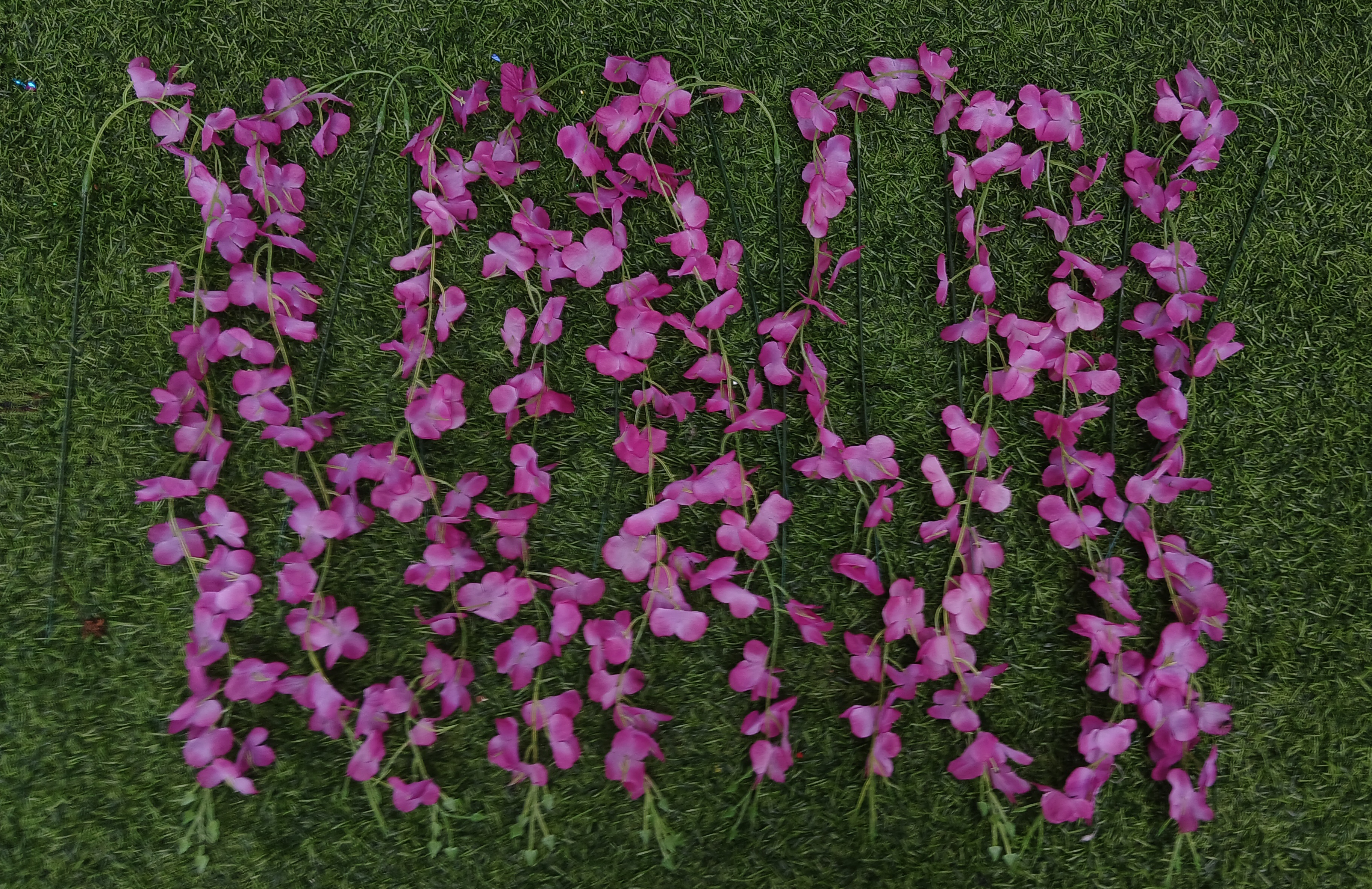 9 Pcs Hot Pink Flower Hangings