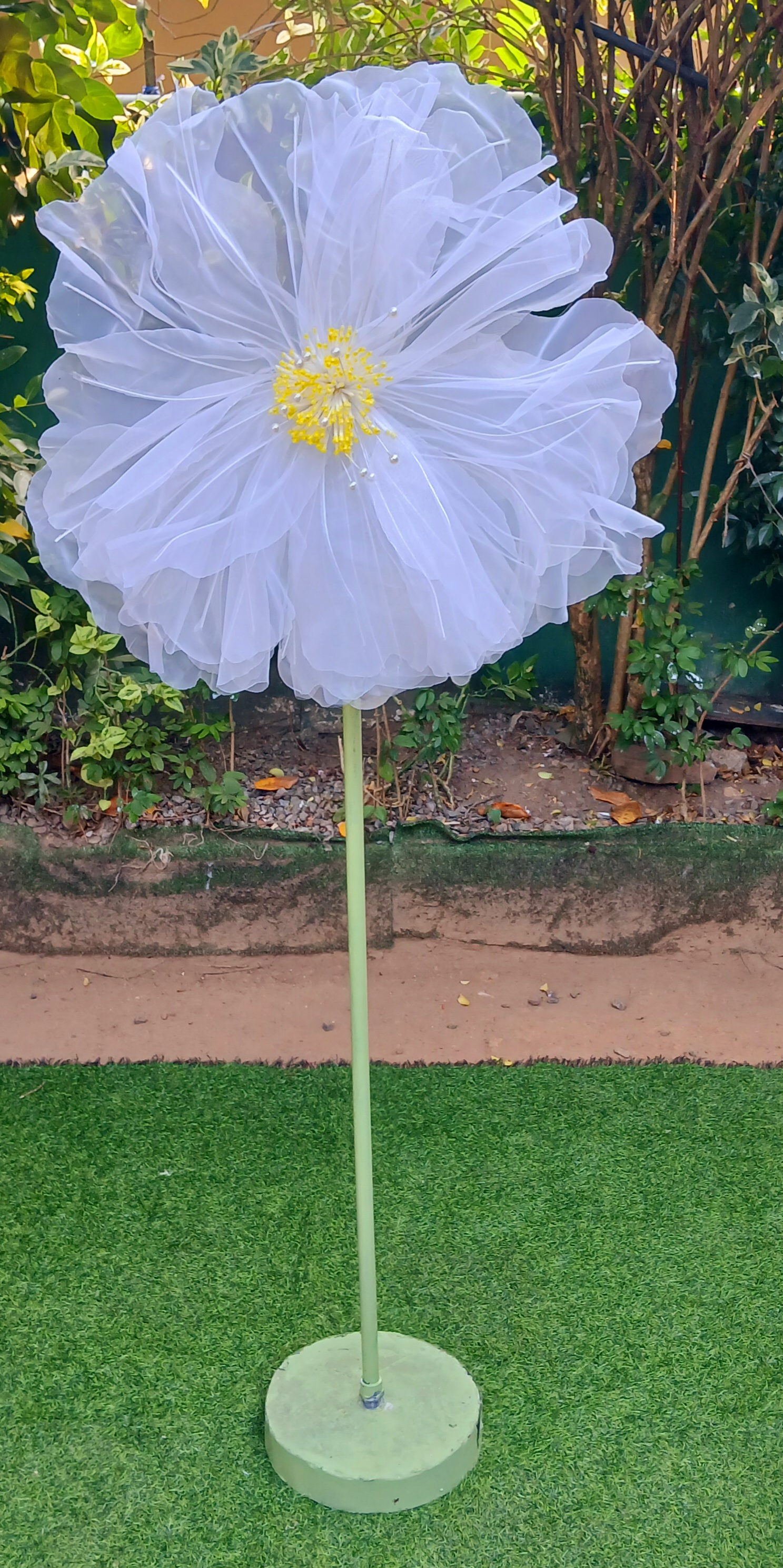 White Organza Flower Large