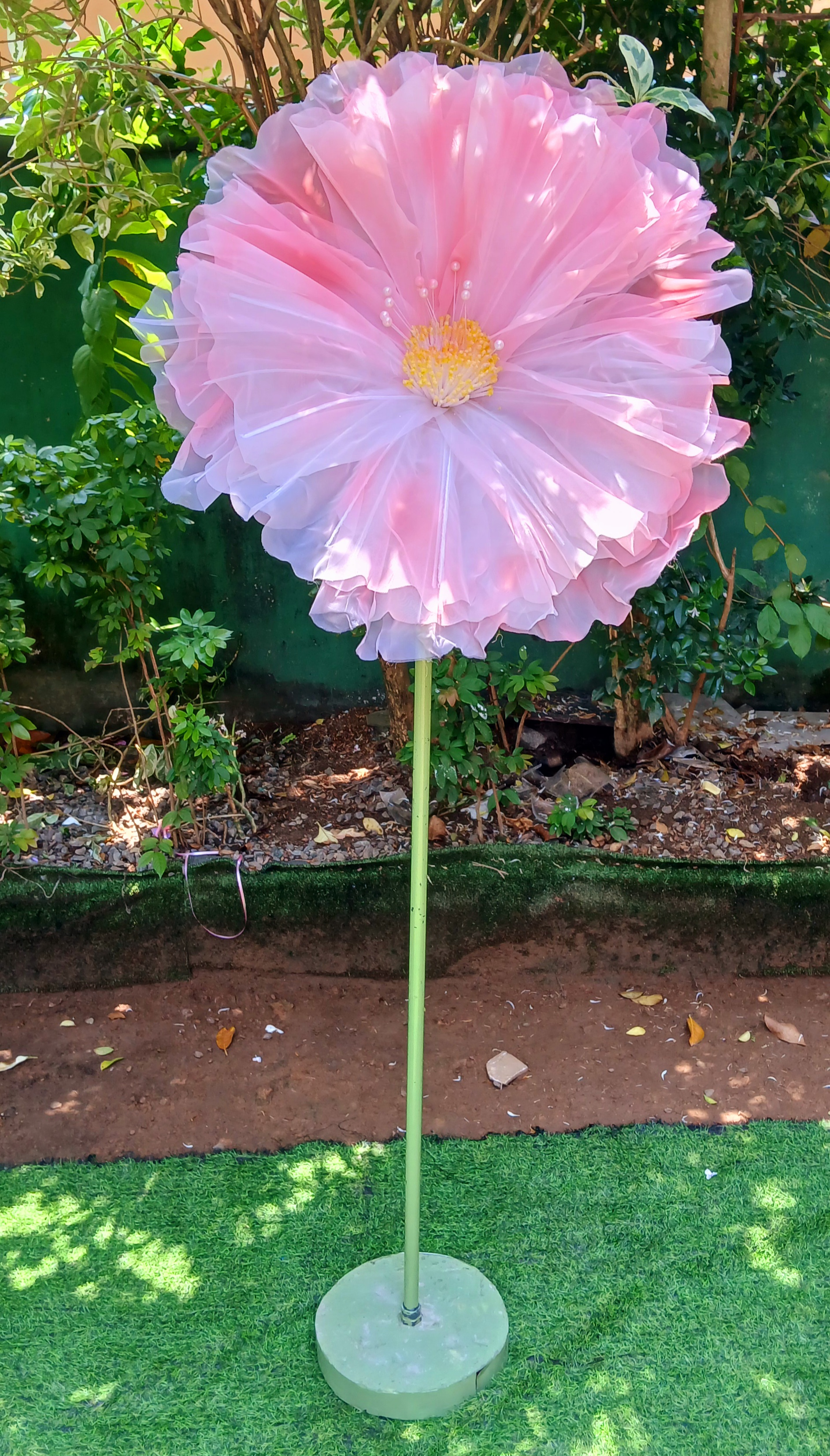 Peach Organza Flowers Large