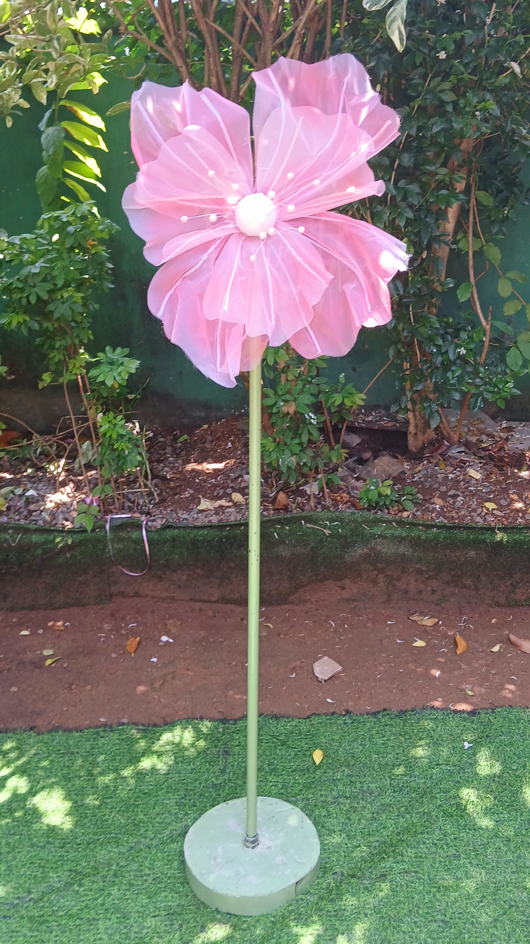 Peach Organza Flower Medium