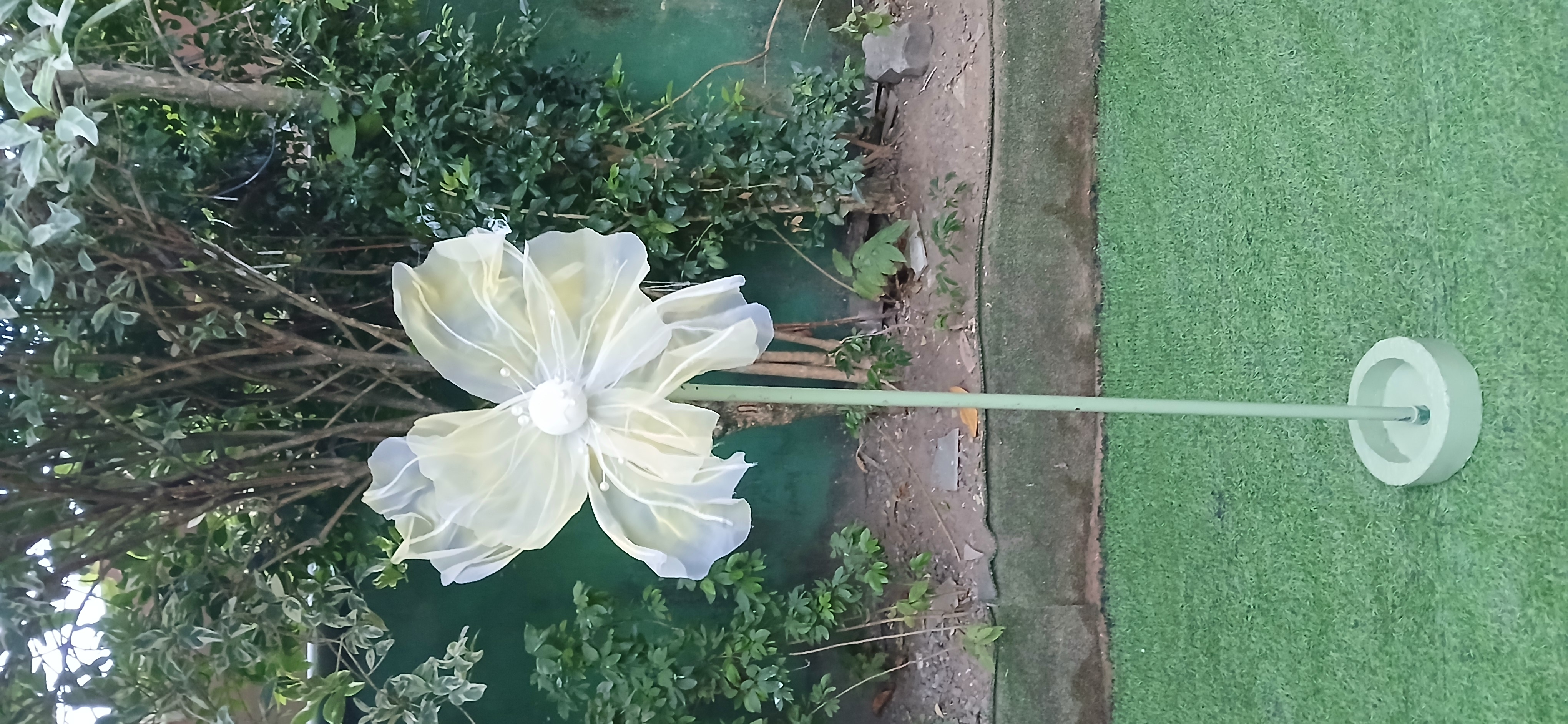 Yellow Organza Flowers - Medium