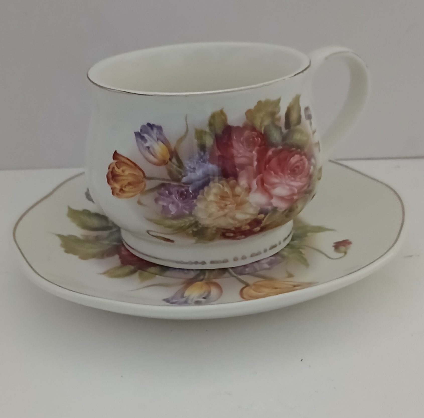 Mix Coloured Cup & Saucer