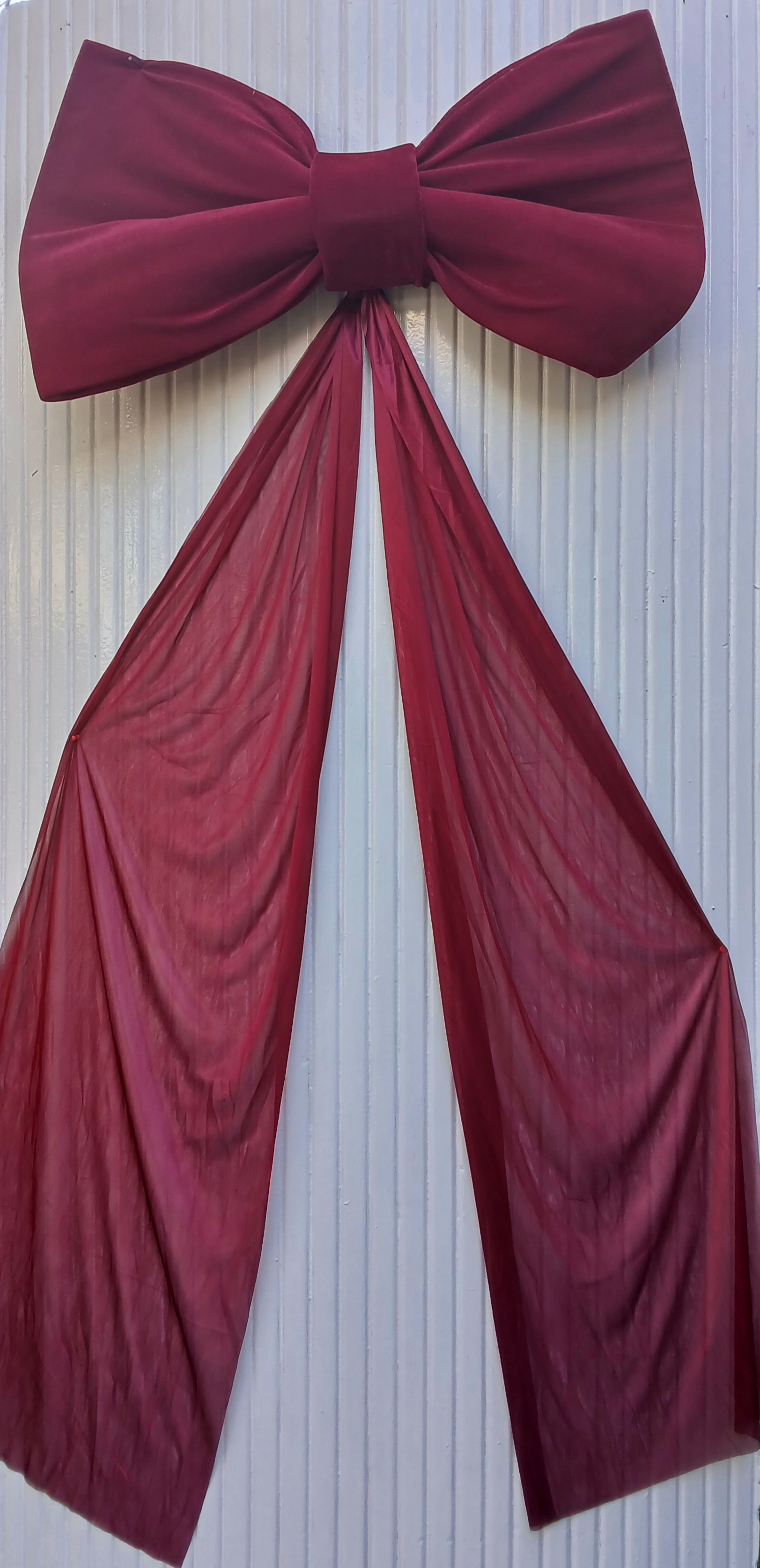 Red Long Velvet Bow For BackDrops - Large