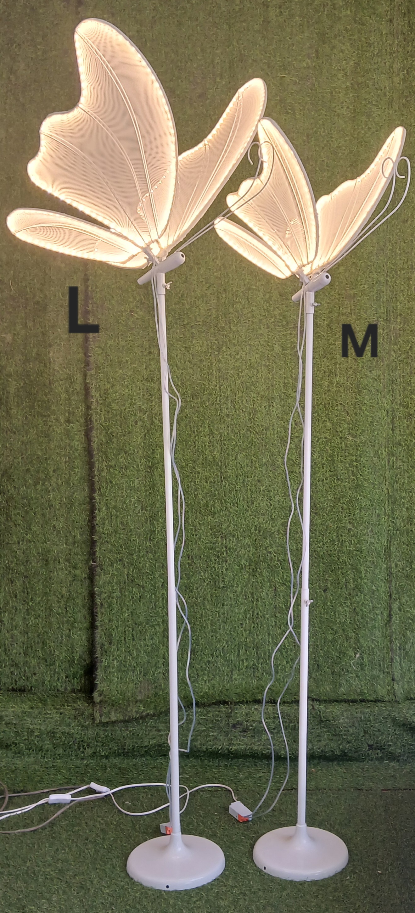 Neon ButterFly Stand With White Lace - Large NNS