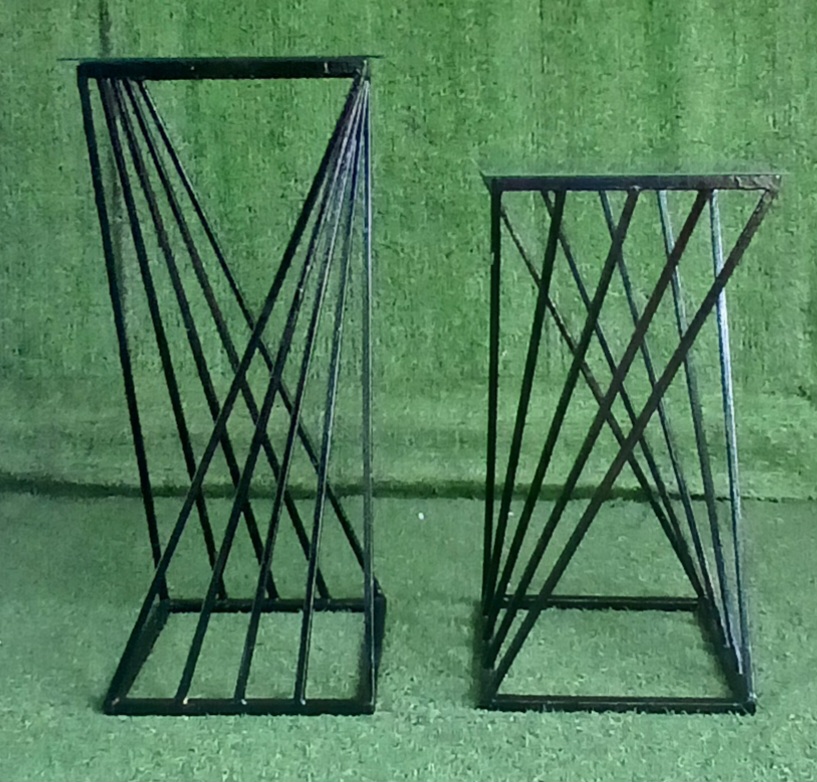 Cross Stripe Plinth- Tall - Black