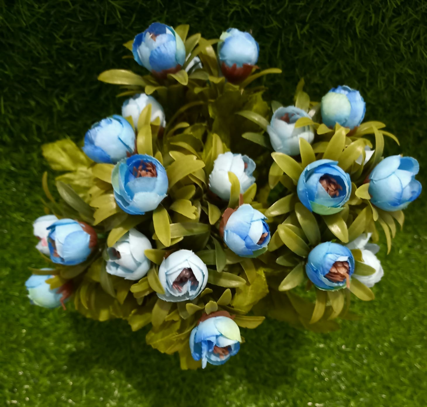 blue tiny roses flower