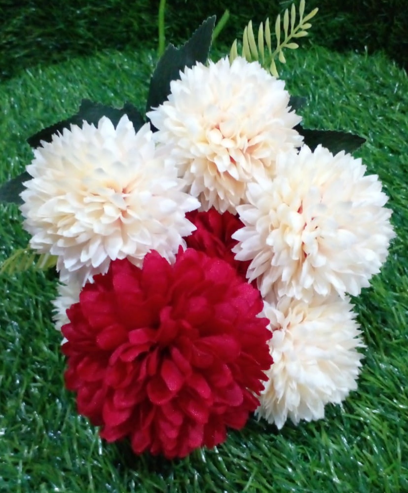 Red and cream flowers
