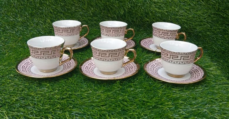 Coffee Cup & Saucer Purple And Gold