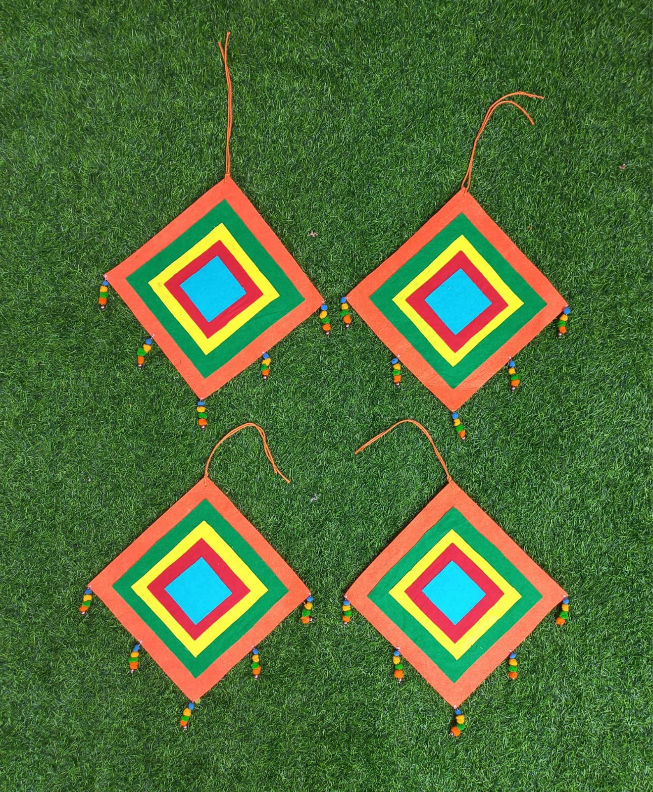 04 Pcs Orange Mehendi Kites HH