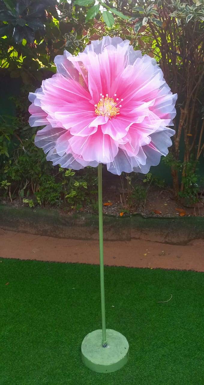 Hot Pink Organza Flowers