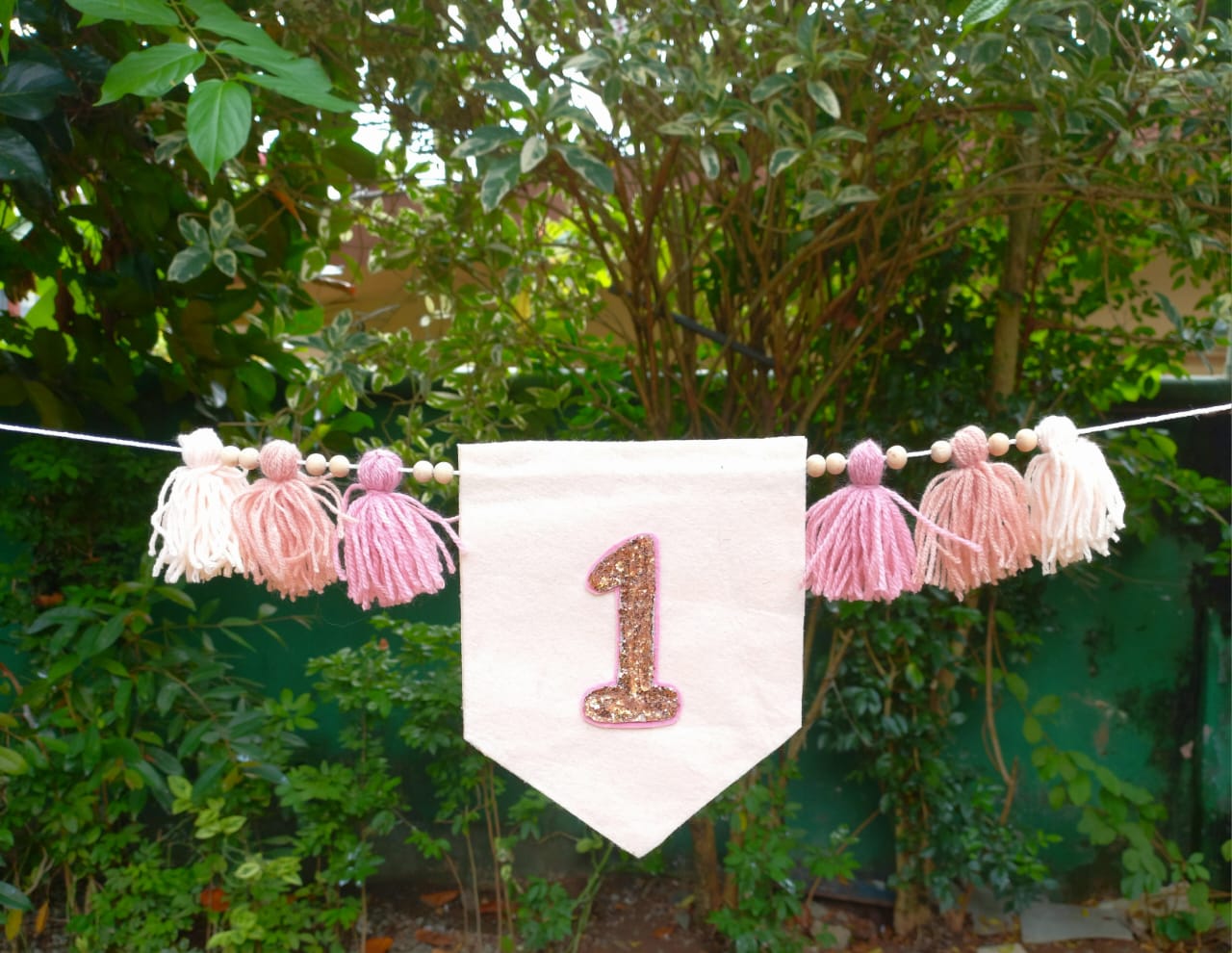 01St Year Banner - One - Pink HH