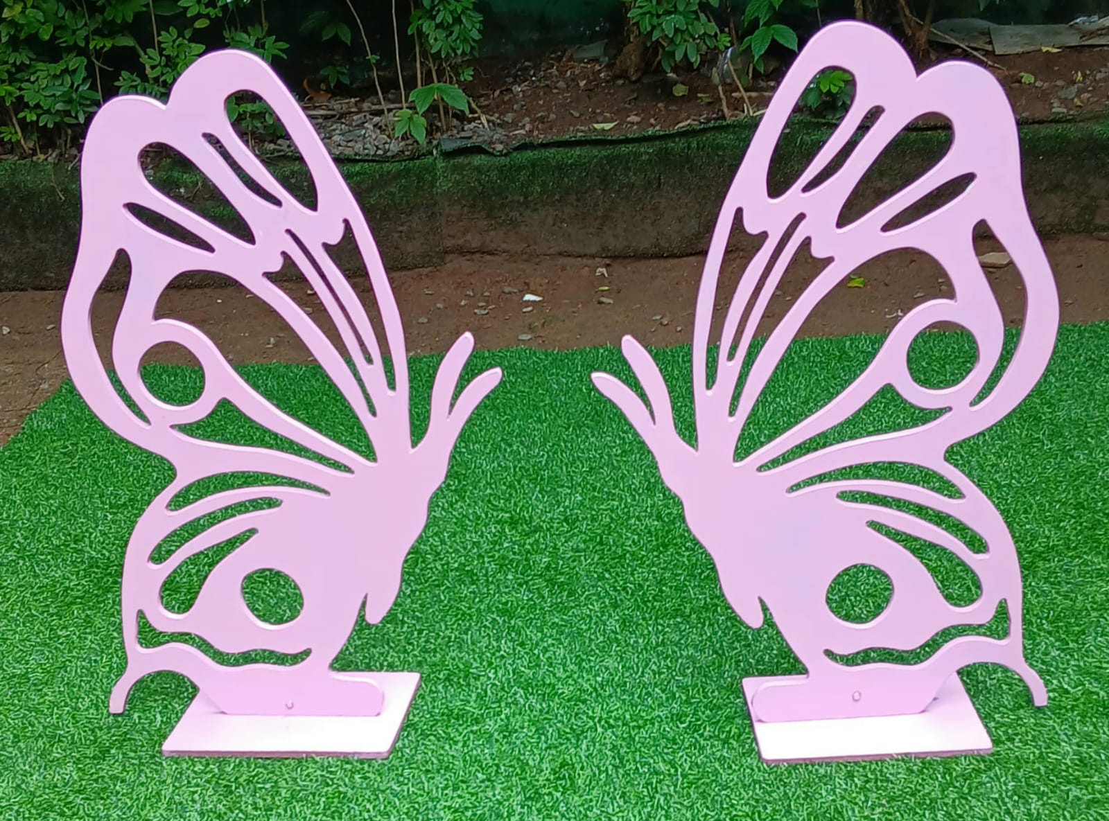02 Pcs Standing ButterFly Set - Pastal Pink