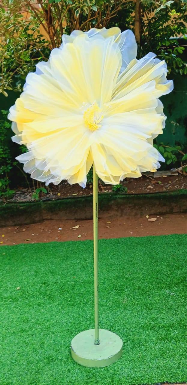 Yellow Organza Flowers - Large