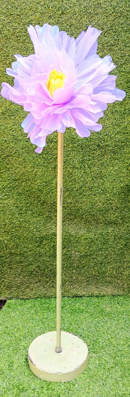 Purple & Yellow Organza Flower - Small