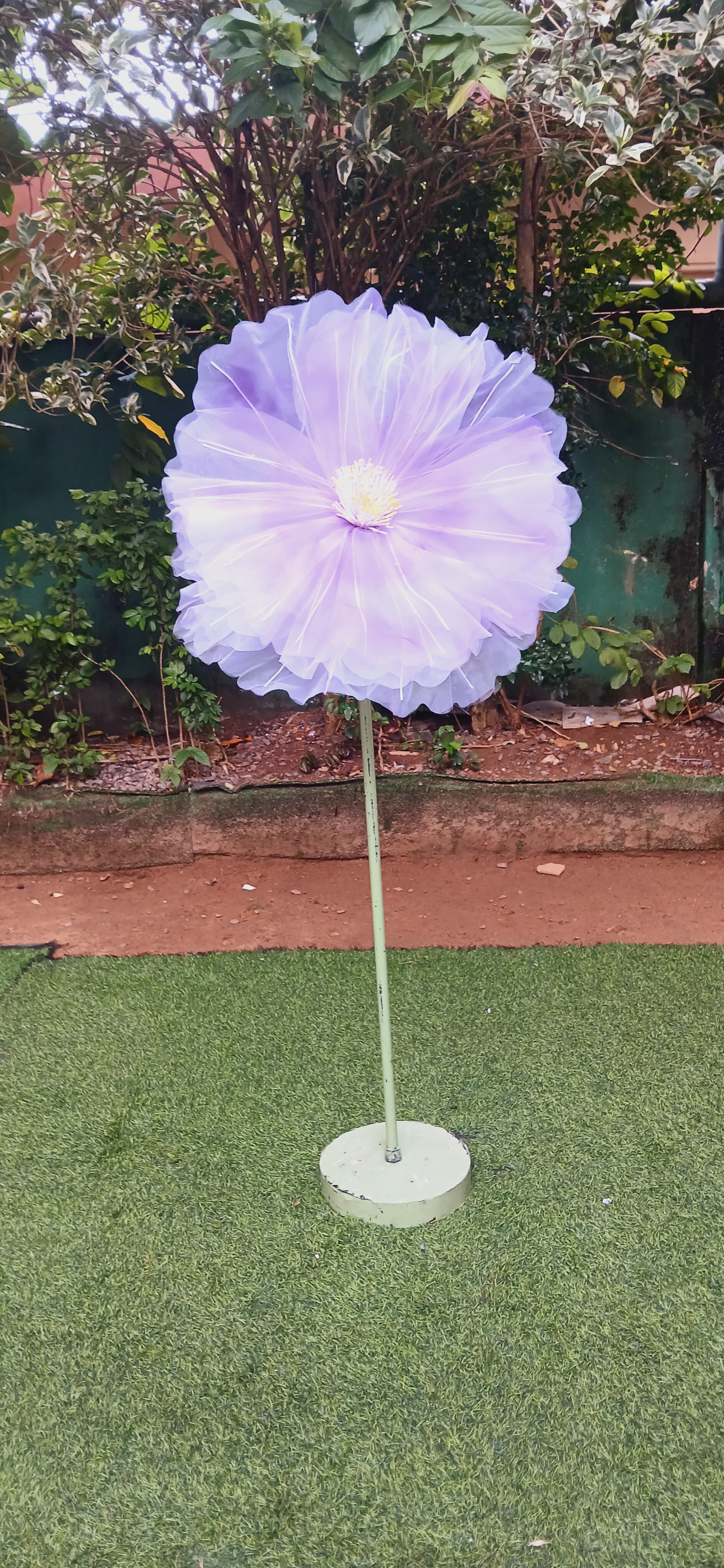 Purple And White Organza Flowers Large