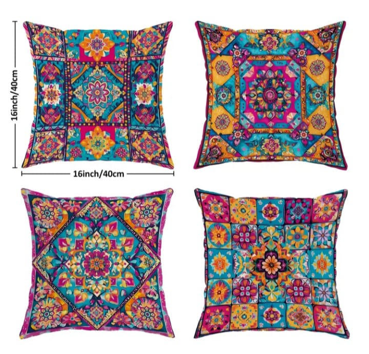 Flower Embroidered Cushions