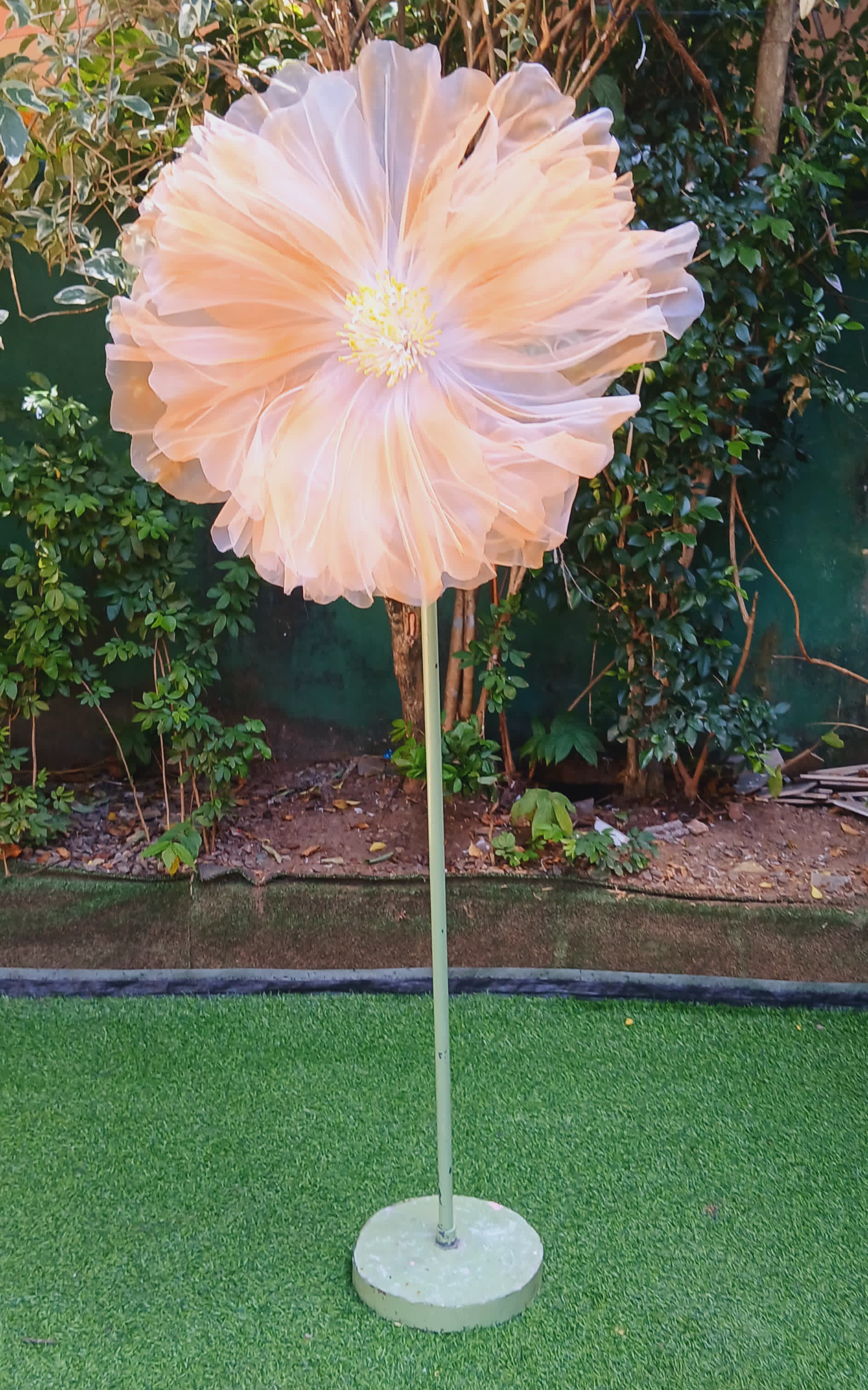 Orange Organza Flowers - Large