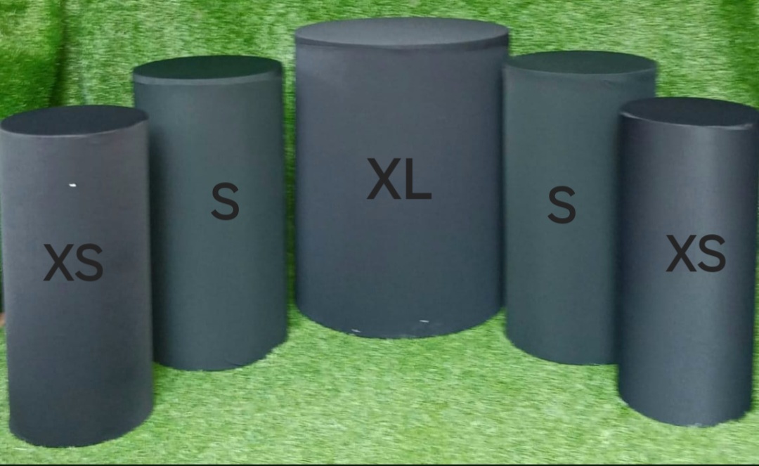 Diameter :  24 Inches, Height : 30 Inches
Diameter :  15 Inches, Height : 28 Inches
Diameter :  12 Inches, Height :  26 Inches
