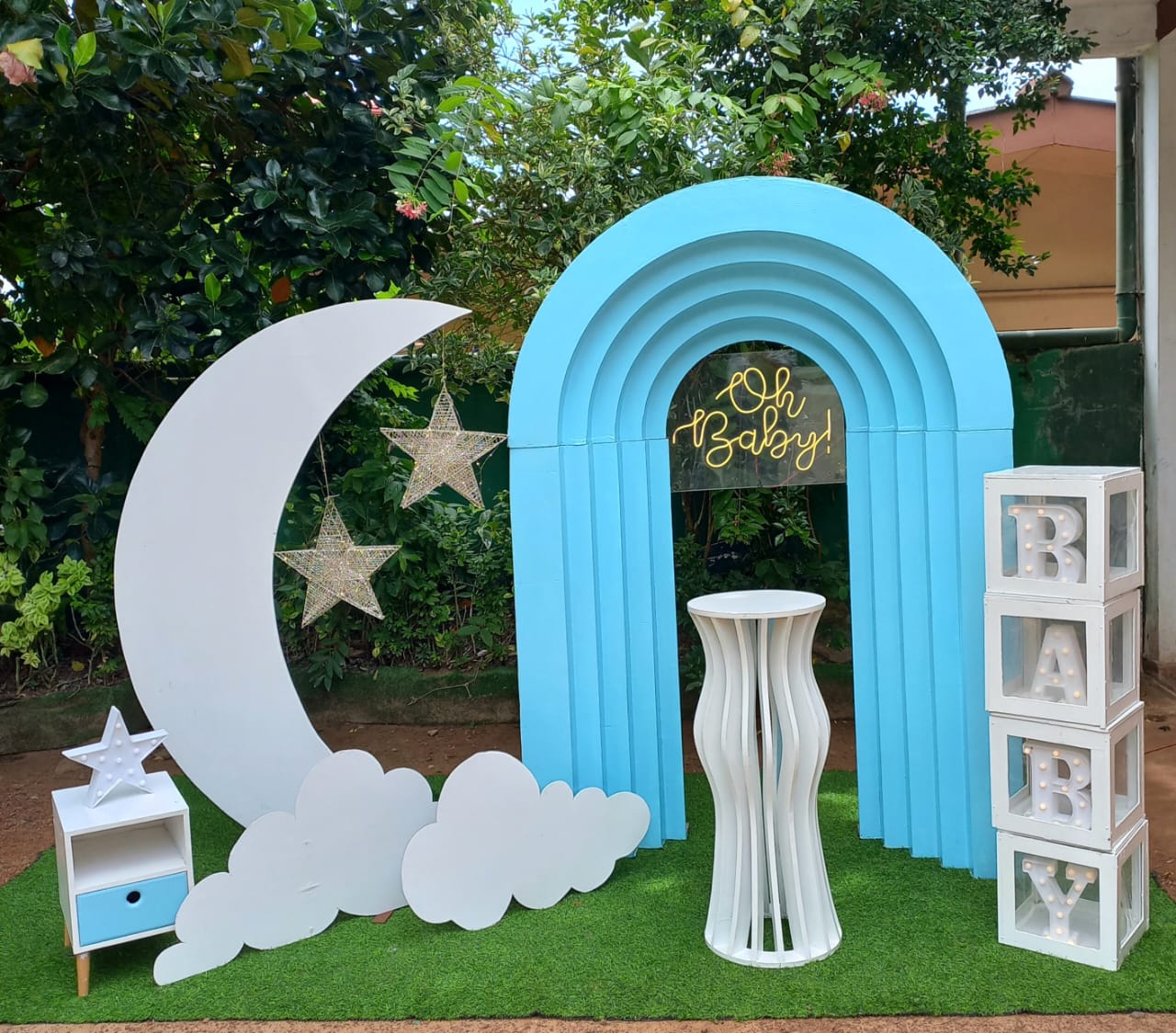 Baby Shower SetUp / Blue / White / Cloud / Star