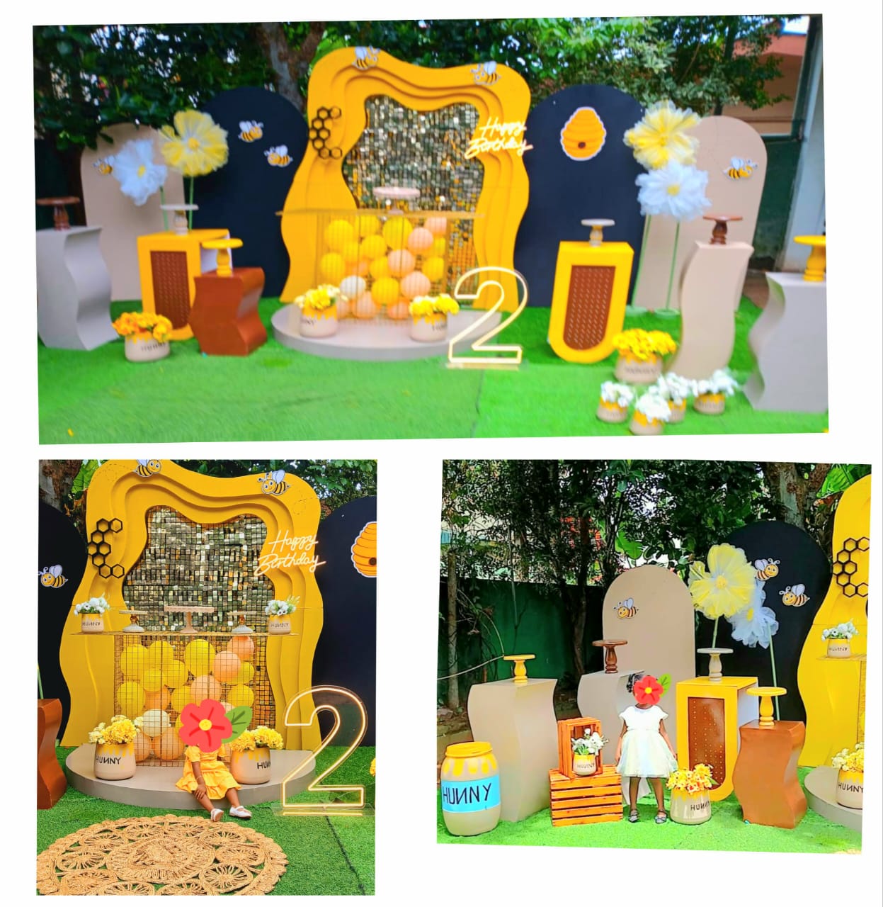 Bee Theme SetUp / Yellow / Black / Grey / Brown / Flowers