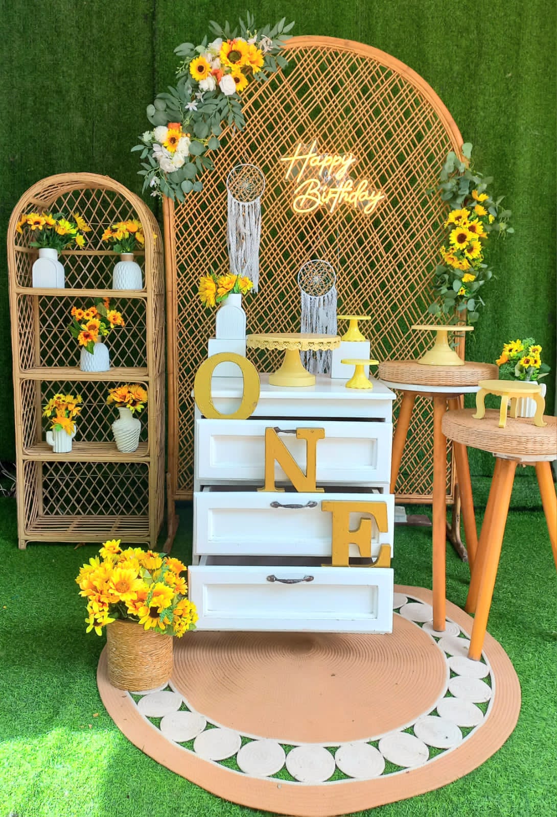 Rattan Theme SetUp / Rattan / Brown / Yellow