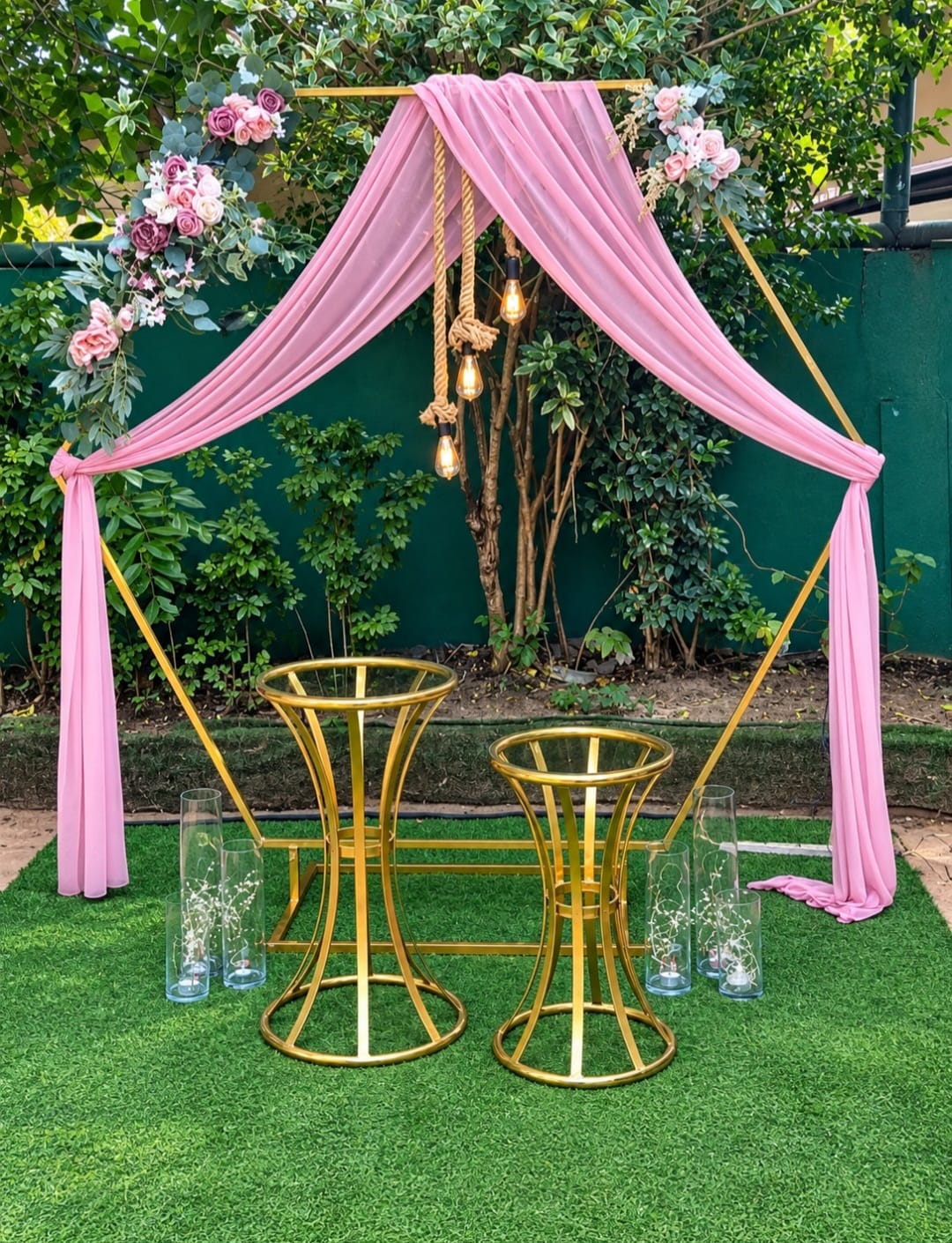 Engagement Theme SetUp / Onion Pink / Rope Lights / Gold /