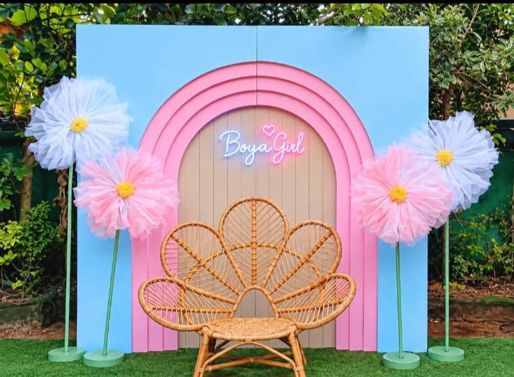 Baby Shower SetUp / Pastal Pink / Pastal Blue / Organza Flowers / Gender Reveal