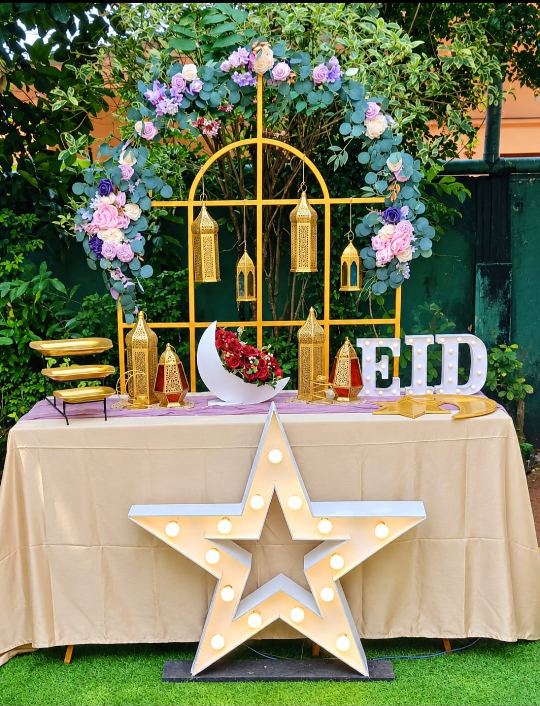 EID SetUp 26 / Purple / Gold / Wooden / Star / Lantern