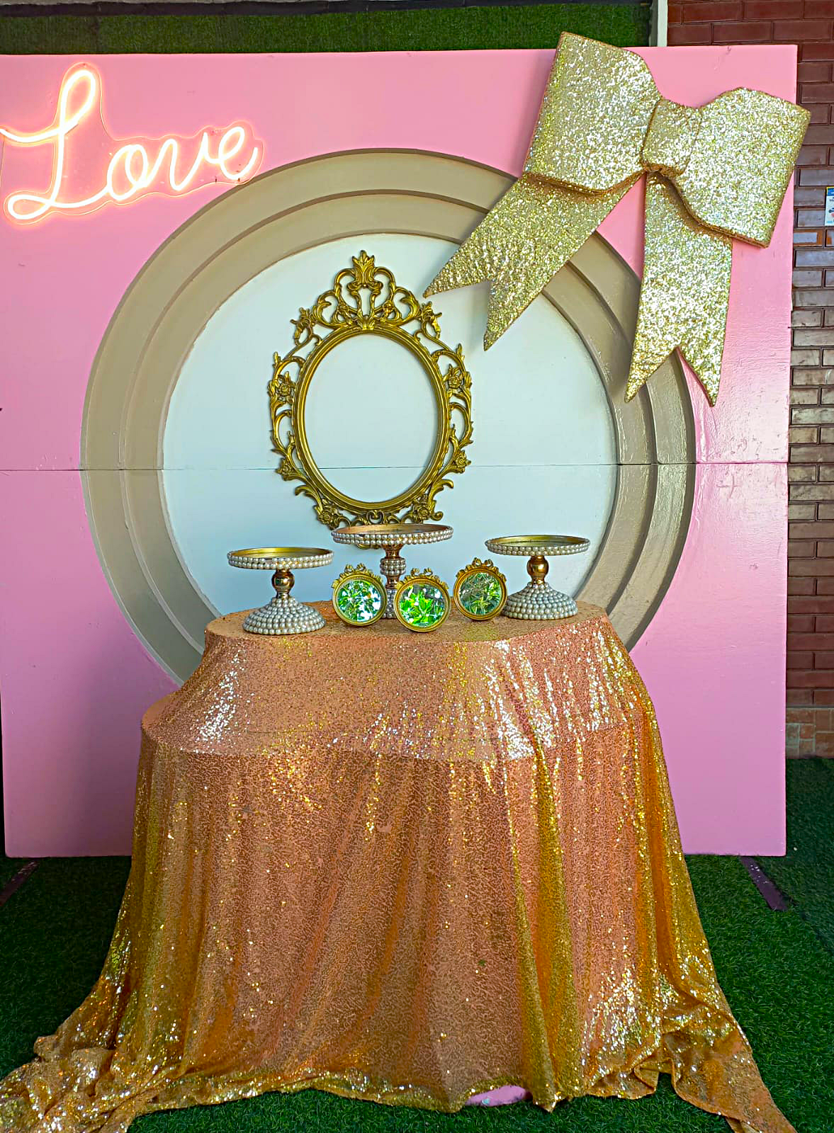 Love Theme SetUp / Bow / Pink / Nude / White / Gold