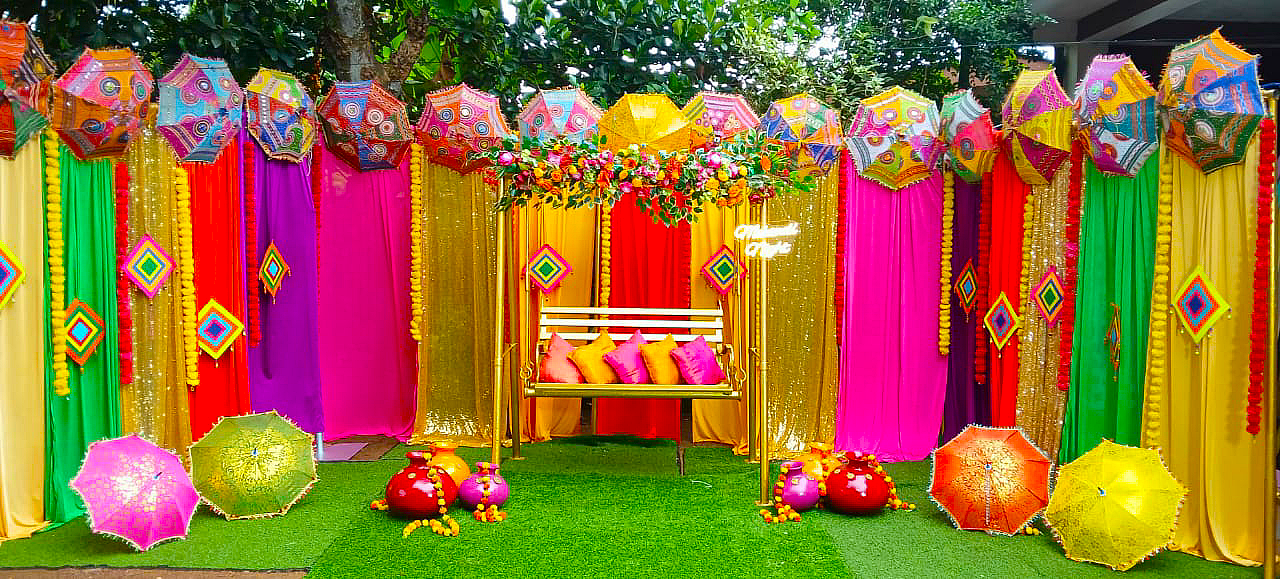 Mehendi SetUp / Pink / Magenta / Orange / Purple / Swing / Umbrella / Flowers