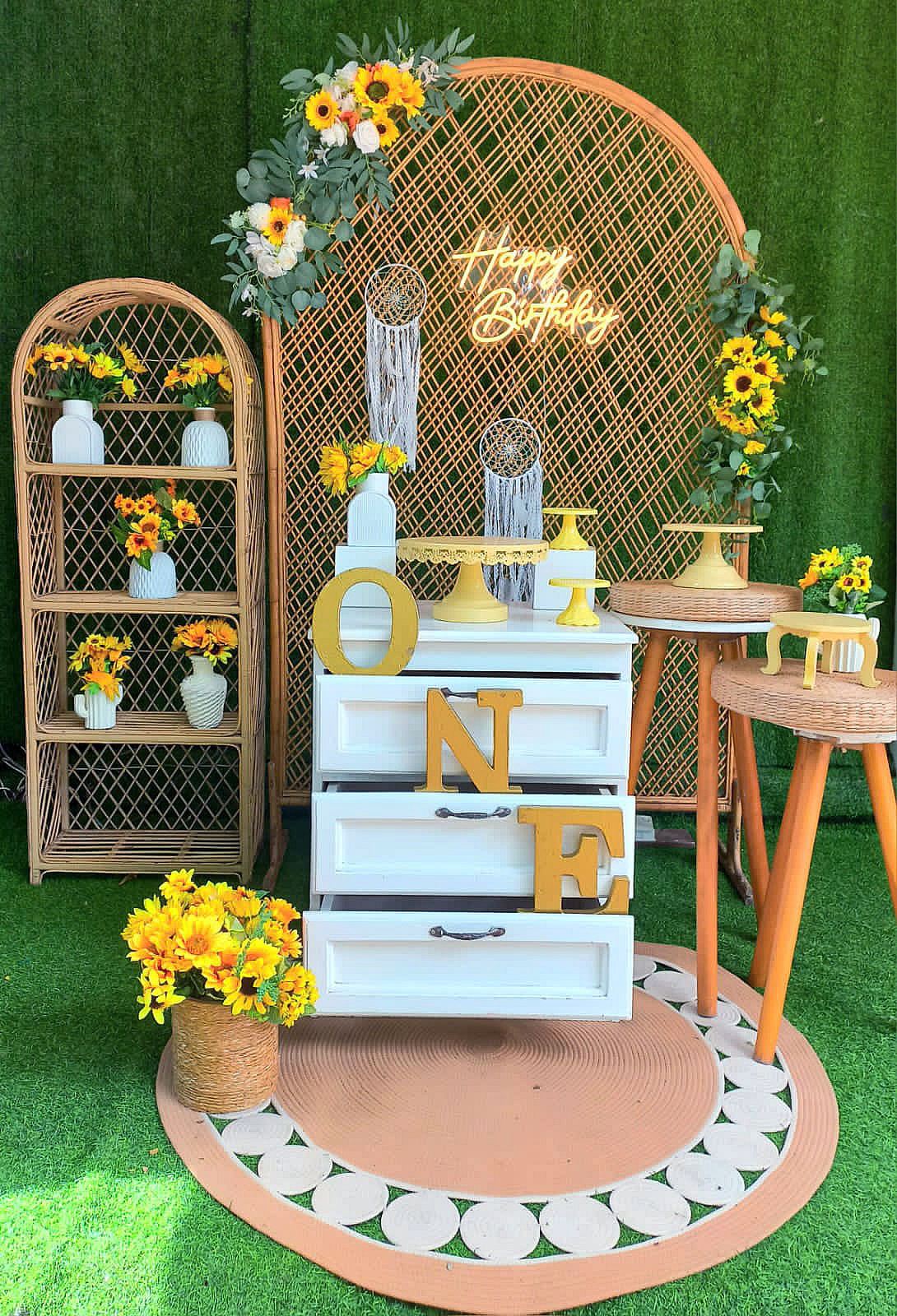 Rattan Theme SetUp / Rattan / Brown / Yellow