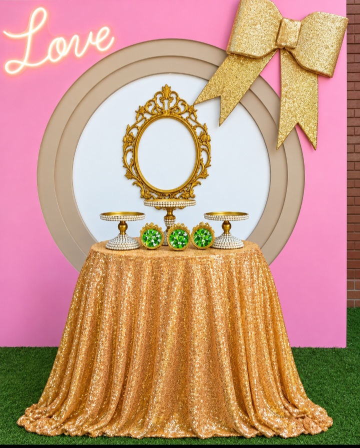 Love Theme SetUp / Bow / Pink / Nude / White / Gold